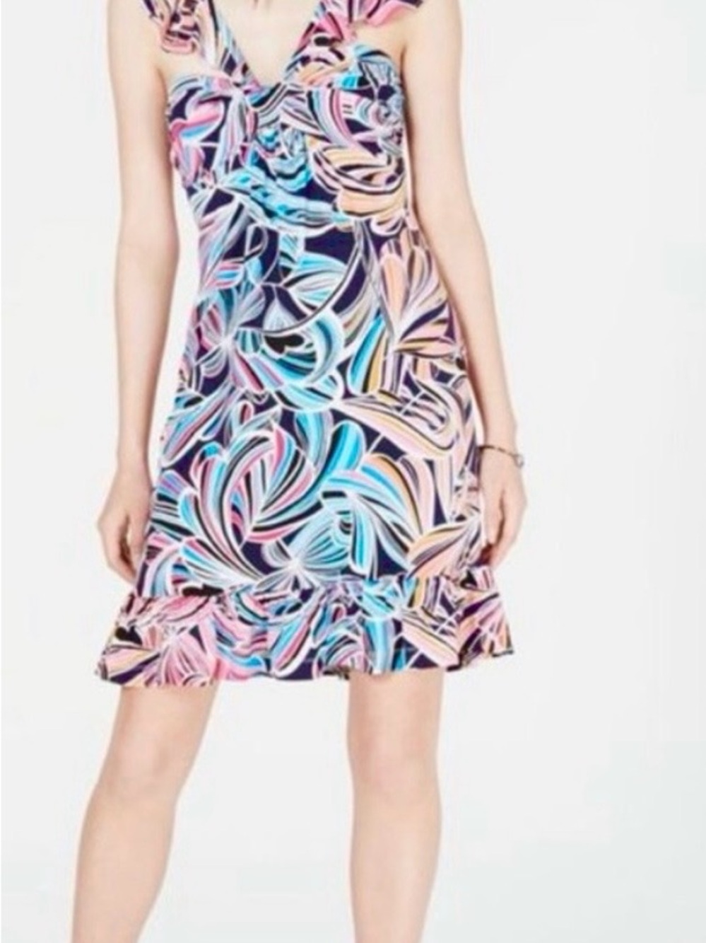 Trina by TrinaTurk -Color Swirl Print multicolor Sleeveless Dress size 10